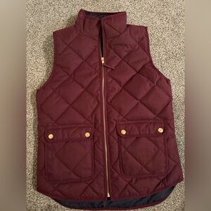 J.Crew maroon quilted excursion vest